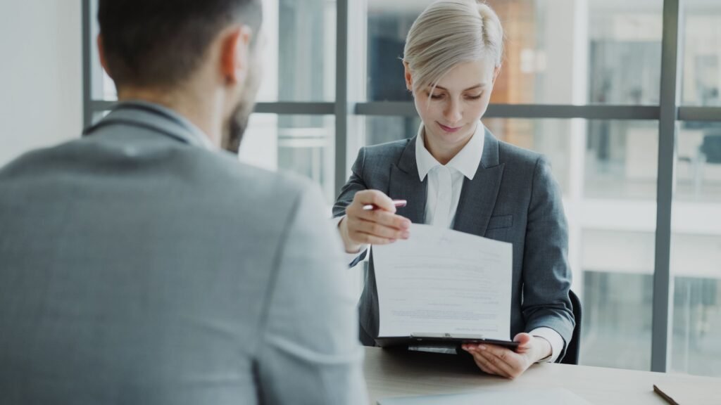 Candidate interview in a hiring agency in Dubai